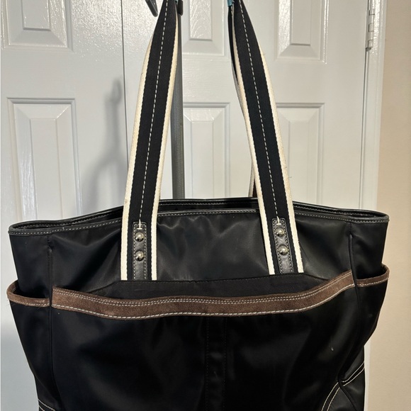 Coach Hampton Satin Black and Brown Sporty Bag - Picture 6 of 10